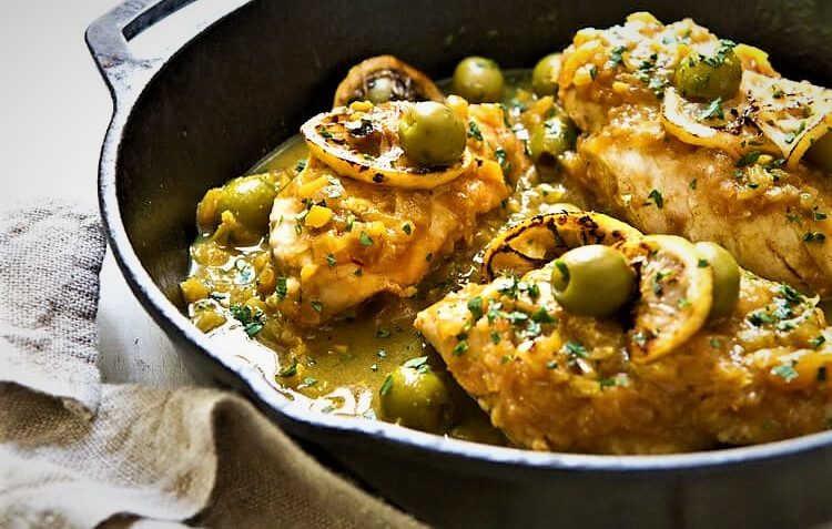 خورش مرغ و زیتون لبنانی