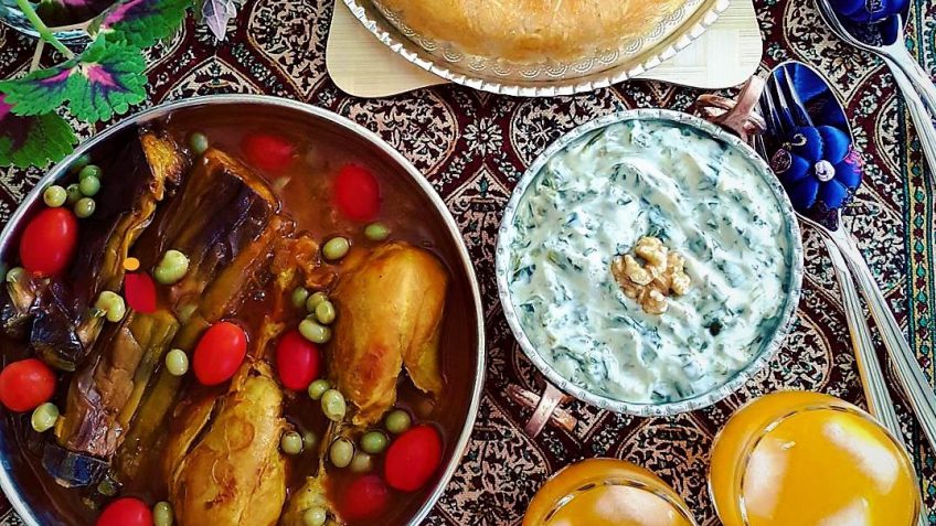 خورش کدو با مرغ
