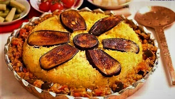 بادمجان پلو قزوینی