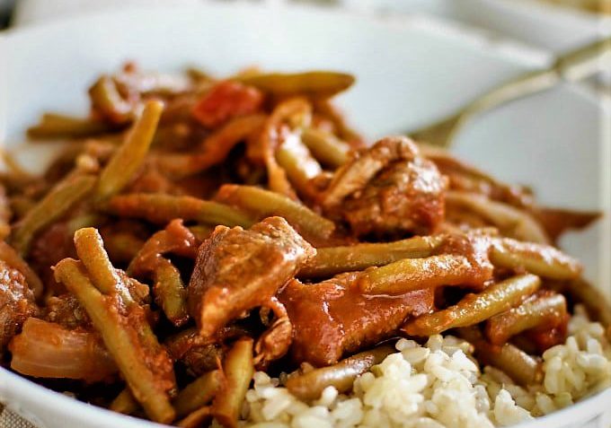 خورش لوبیا سبز و گوشت