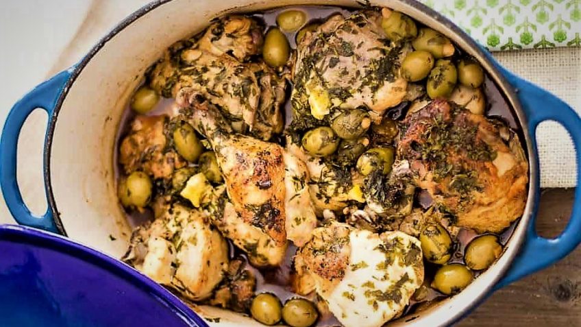 خورش مرغ و زیتون لبنانی