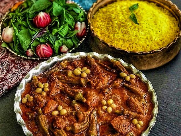 خورش بامیه و گوشت